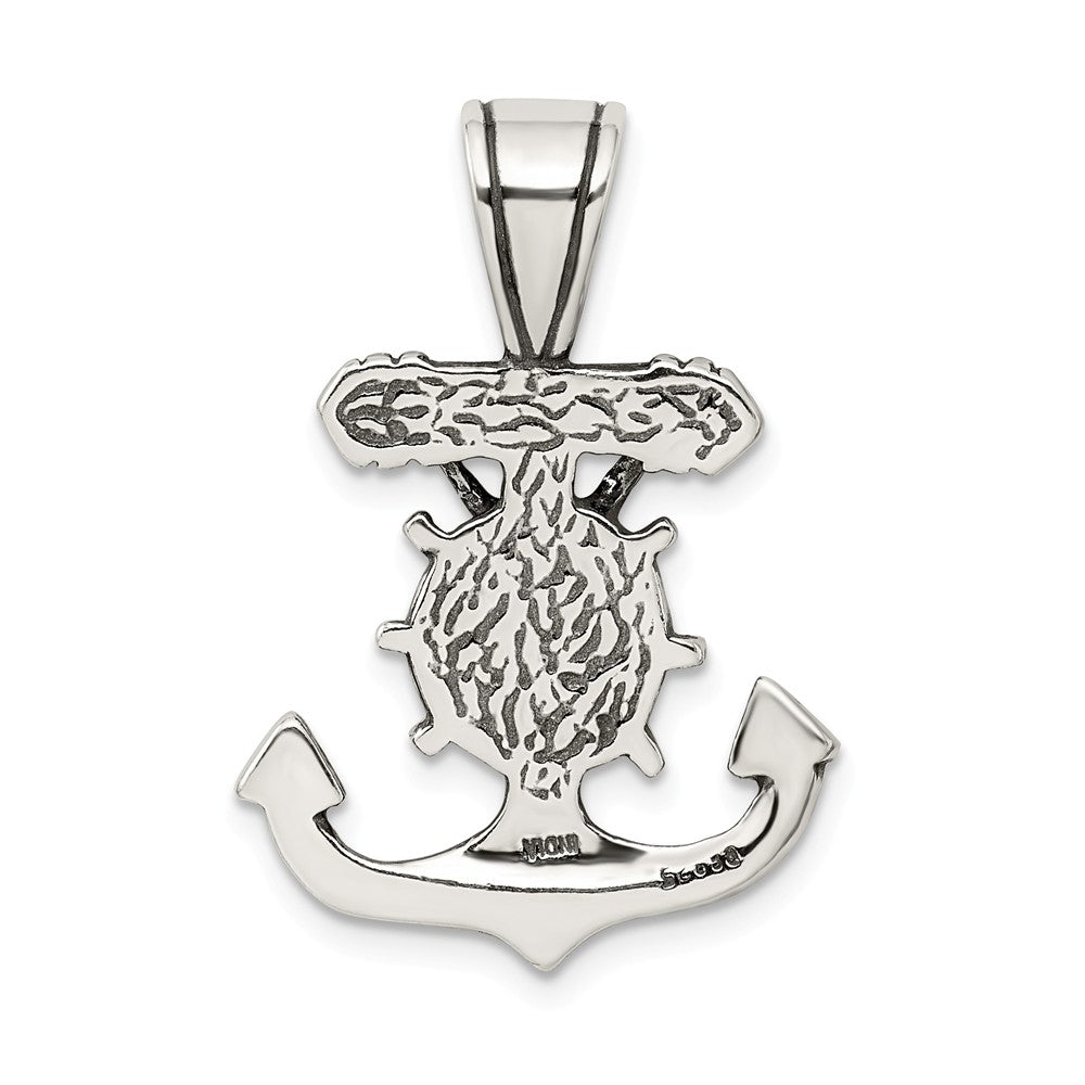 Million Charms 925 Sterling Silver Antiqued Mariner'S Relgious Crucifix Pendant