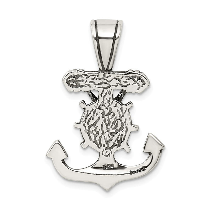 Million Charms 925 Sterling Silver Antiqued Mariner'S Relgious Crucifix Pendant