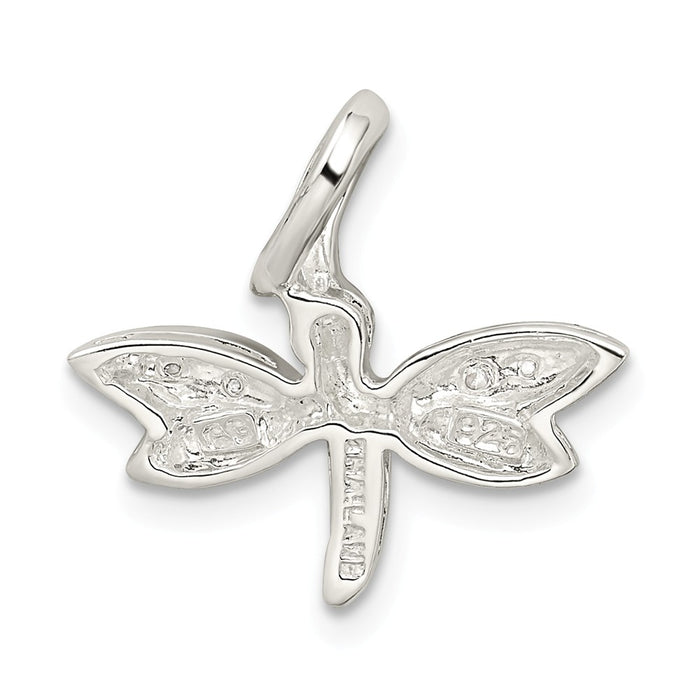 Million Charms 925 Sterling Silver Dragonfly (Cubic Zirconia) CZ Pendant