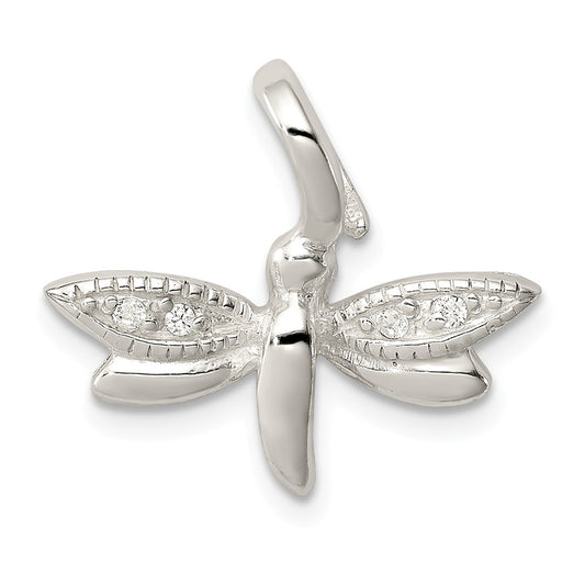 Million Charms 925 Sterling Silver Dragonfly (Cubic Zirconia) CZ Pendant