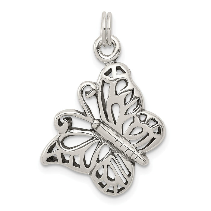 Million Charms 925 Sterling Silver Antique Butterfly Charm