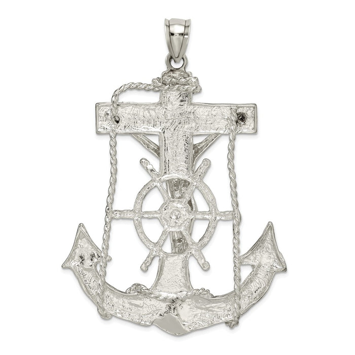 Million Charms 925 Sterling Silver Mariner Relgious Cross Pendant