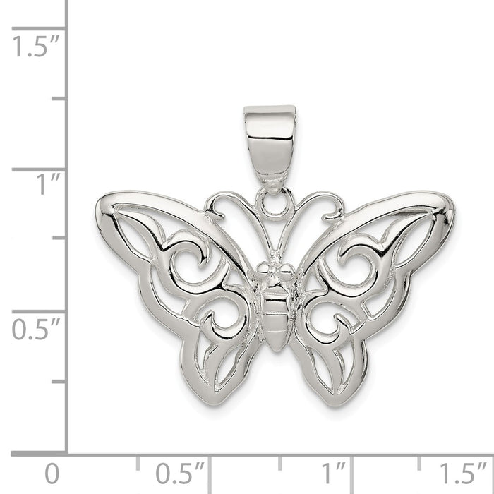 Million Charms 925 Sterling Silver Butterfly Pendant