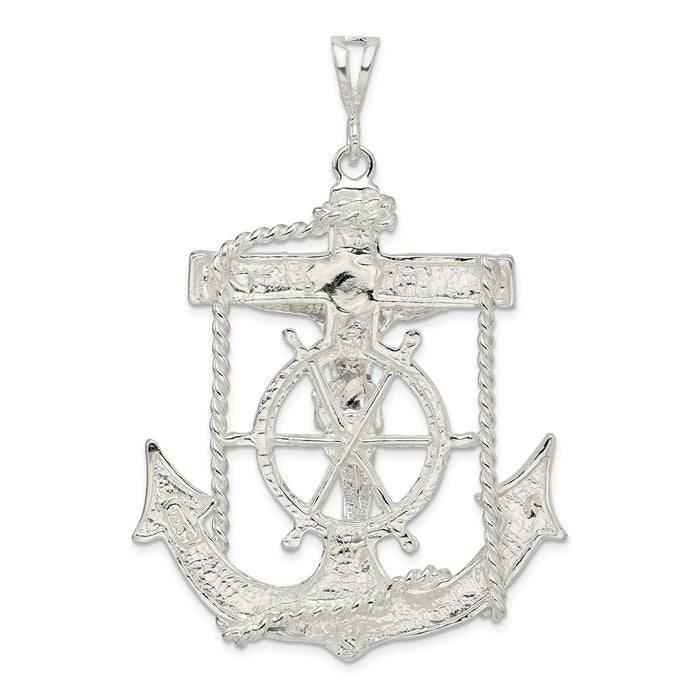 Million Charms 925 Sterling Silver Mariner Relgious Cross Pendant