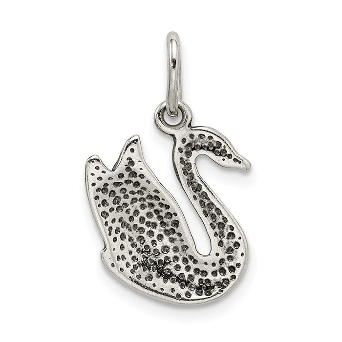 Million Charms 925 Sterling Silver Antiqued Swan Charm