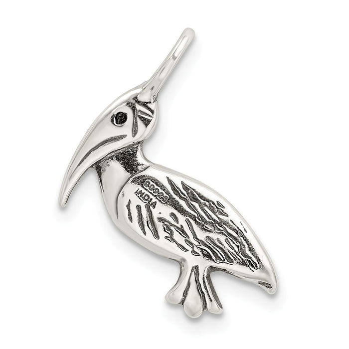 Million Charms 925 Sterling Silver Antiqued Pelican Pendant