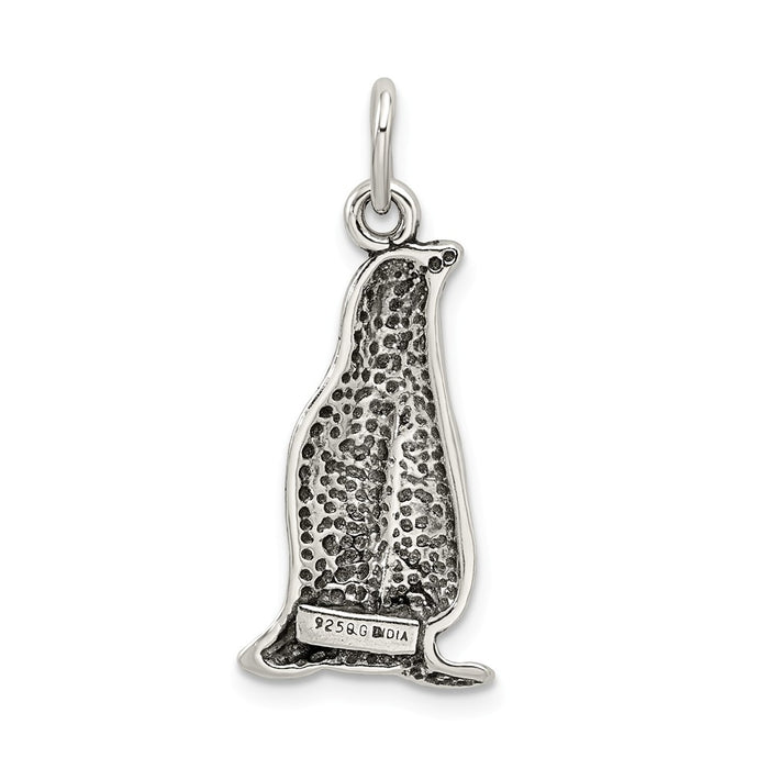 Million Charms 925 Sterling Silver Antiqued Penguin Charm