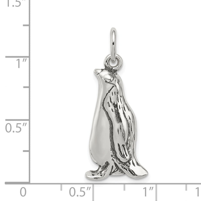 Million Charms 925 Sterling Silver Antiqued Penguin Charm