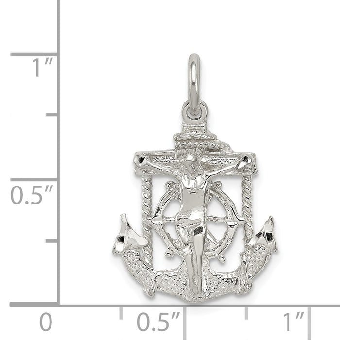 Million Charms 925 Sterling Silver Mariner Relgious Cross Pendant