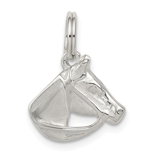 Million Charms 925 Sterling Silver Horse Head With Bridle Charm