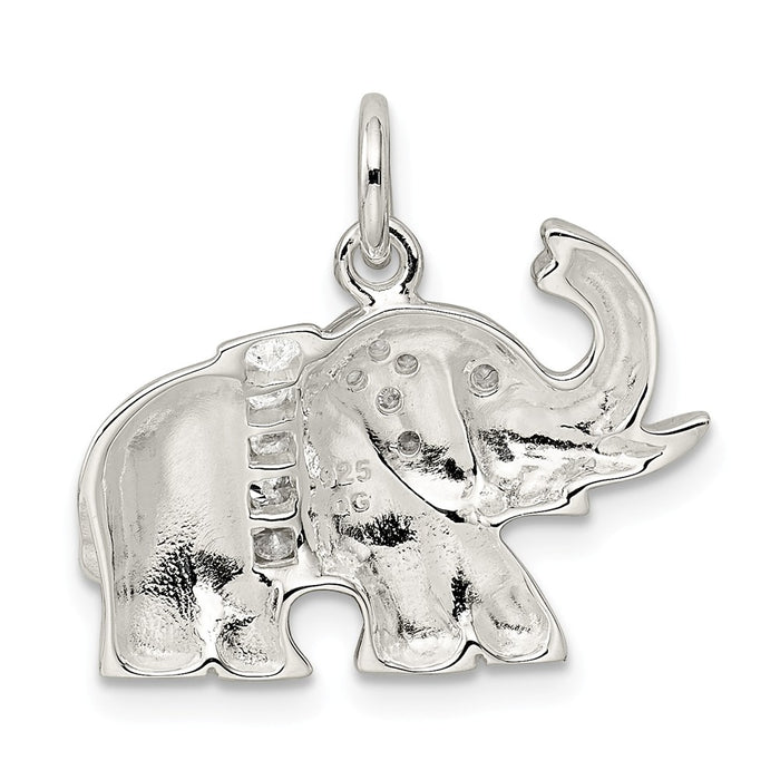 Million Charms 925 Sterling Silver (Cubic Zirconia) CZ Elephant Charm