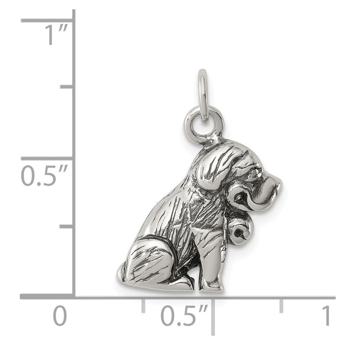 Million Charms 925 Sterling Silver Antique Religious Saint Bernard Charm