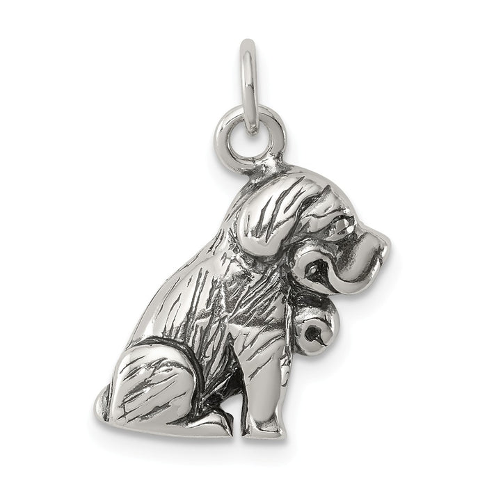 Million Charms 925 Sterling Silver Antique Religious Saint Bernard Charm