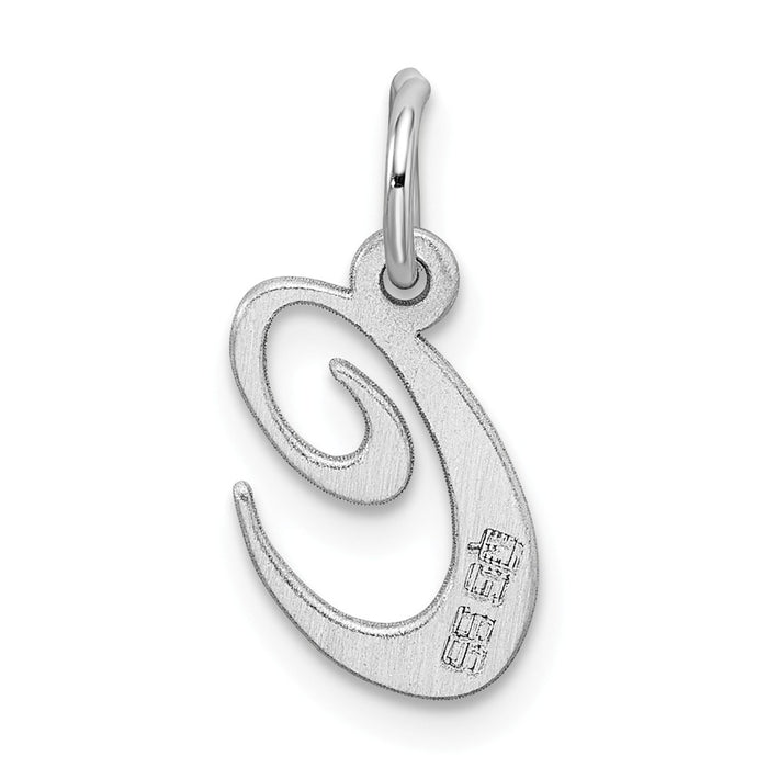 Million Charms 925 Sterling Silver Rhodium-Plated Small Fancy Script Alphabet Letter Initial C Charm