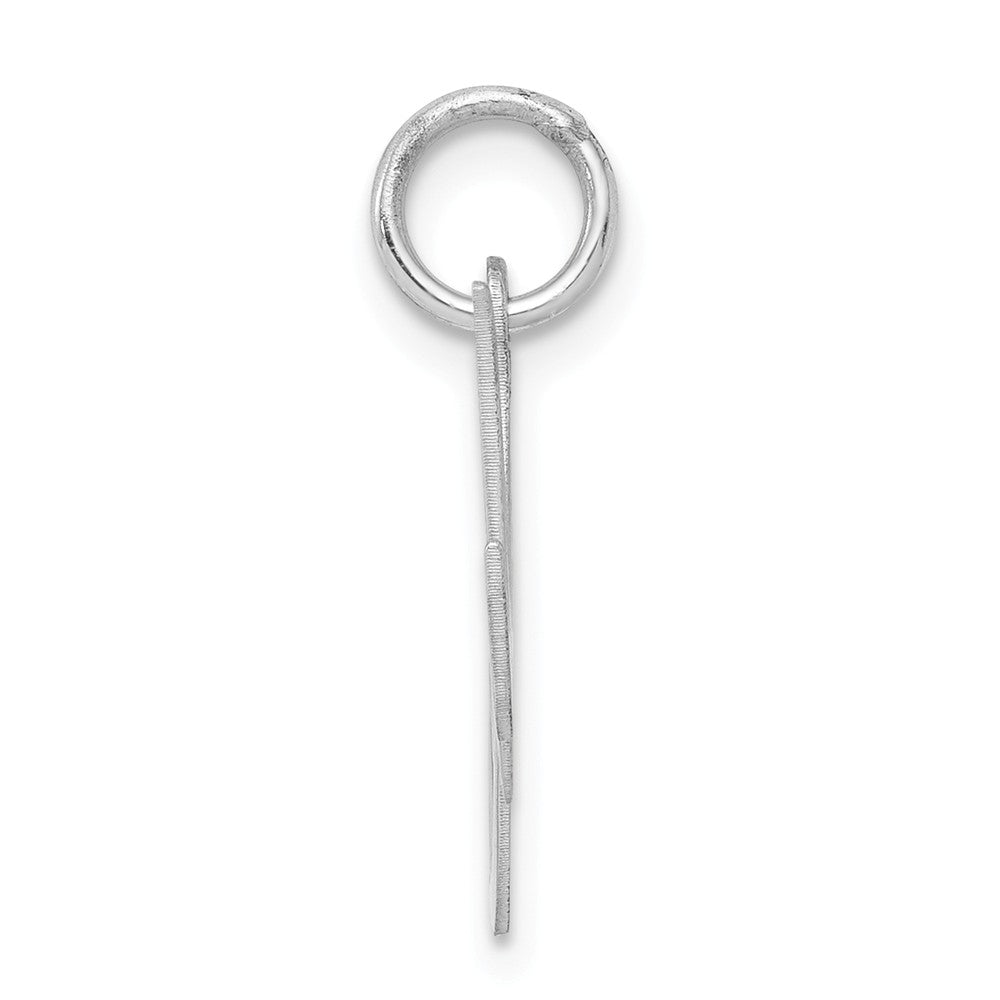 Million Charms 925 Sterling Silver Rhodium-Plated Small Fancy Script Alphabet Letter Initial M Charm