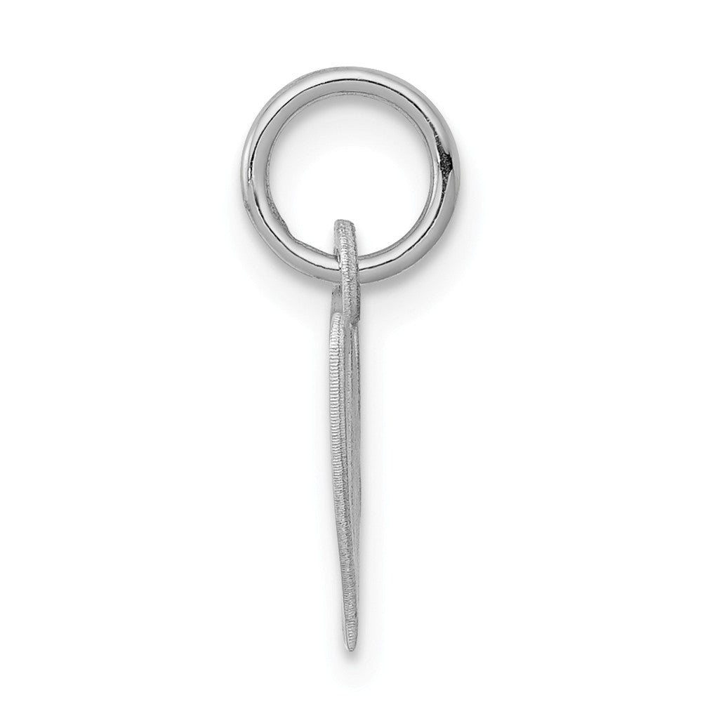 Million Charms 925 Sterling Silver Rhodium-Plated Small Fancy Script Alphabet Letter Initial W Charm
