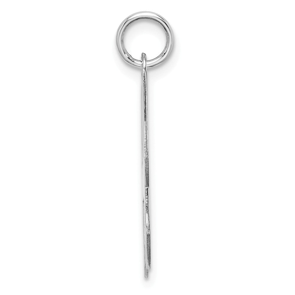 Million Charms 925 Sterling Silver Rhodium-Plated Medium Artisan Block Alphabet Letter Initial H Charm