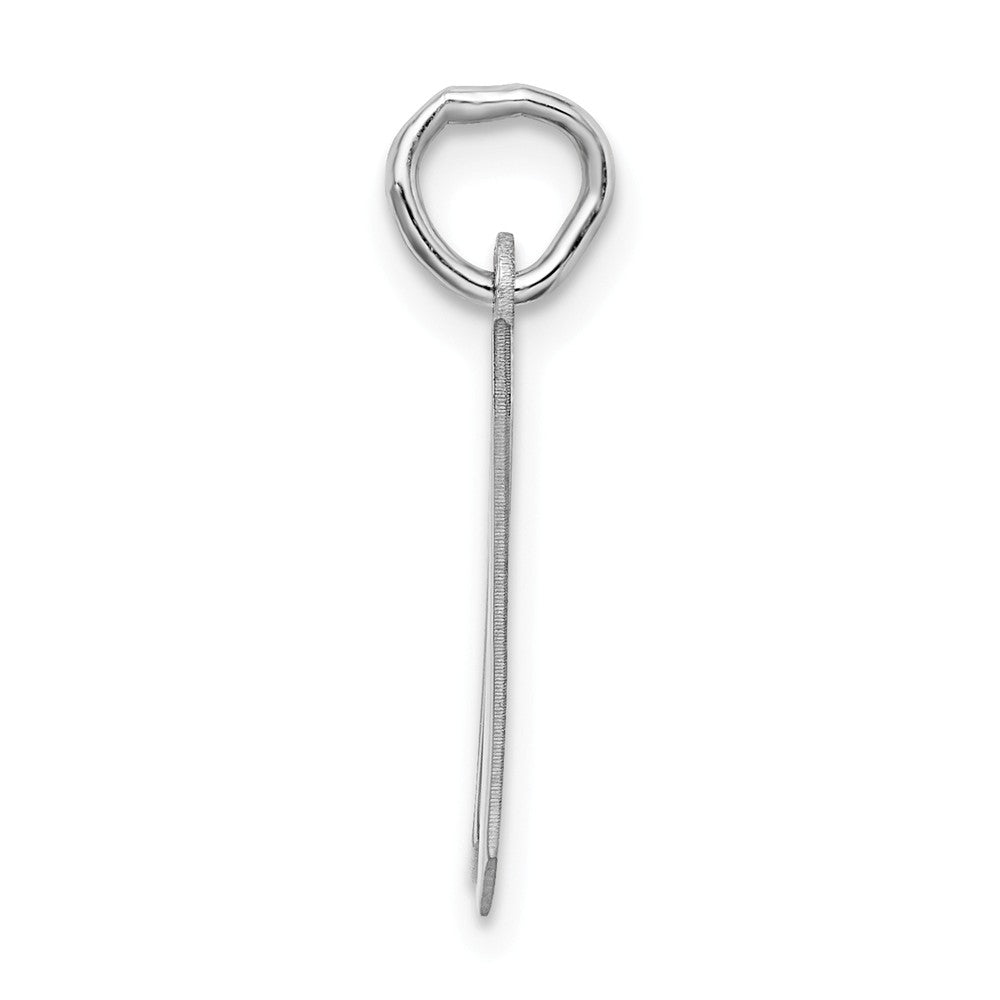 Million Charms 925 Sterling Silver Rhodium-Plated Medium Artisan Block Alphabet Letter Initial W Charm