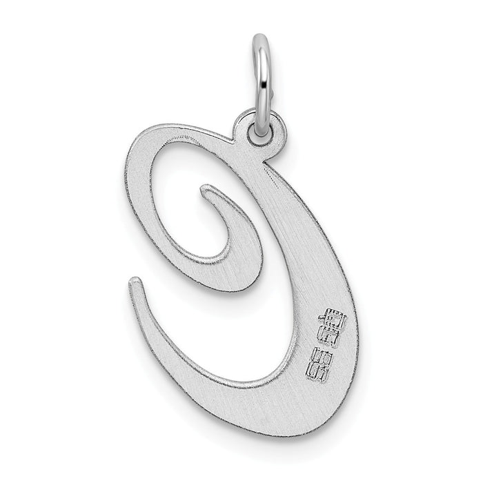 Million Charms 925 Sterling Silver Rhodium-Plated Large Fancy Script Alphabet Letter Initial C Charm