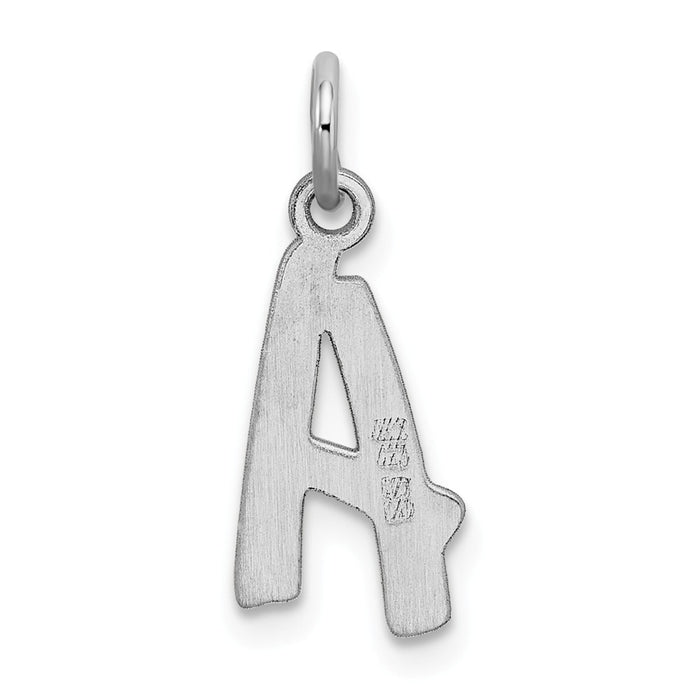 Million Charms 925 Sterling Silver Rhodium-Plated Small Alphabet Letter Initial A Charm