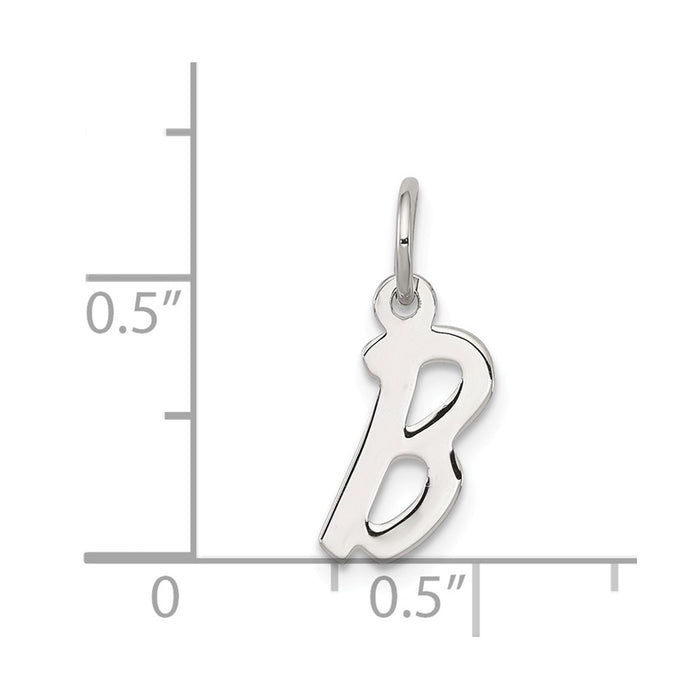 Million Charms 925 Sterling Silver Rhodium-Plated Small Alphabet Letter Initial B Charm