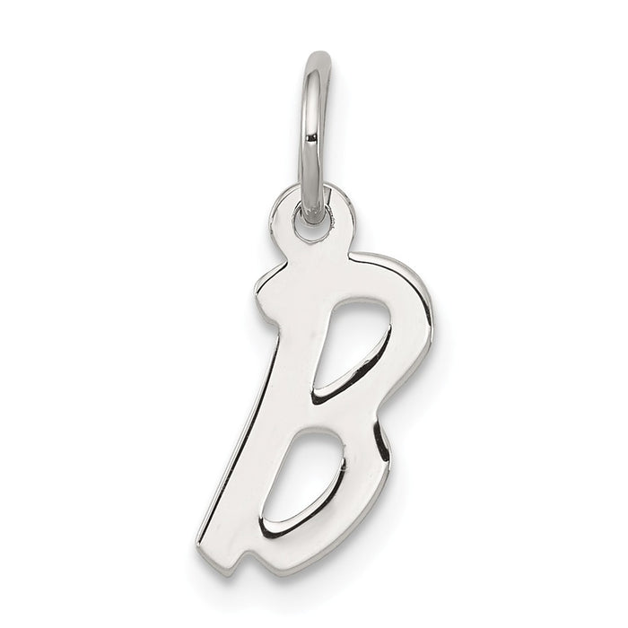 Million Charms 925 Sterling Silver Rhodium-Plated Small Alphabet Letter Initial B Charm