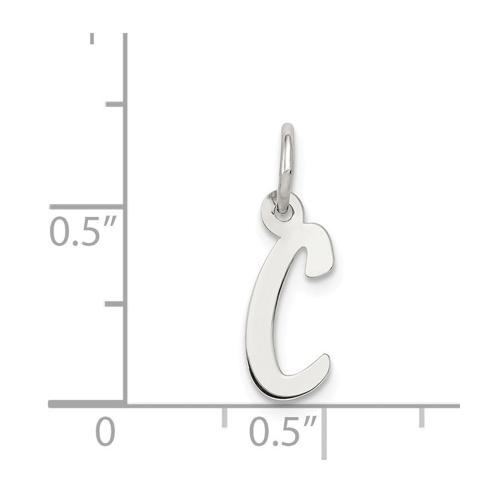 Million Charms 925 Sterling Silver Rhodium-Plated Small Alphabet Letter Initial C Charm