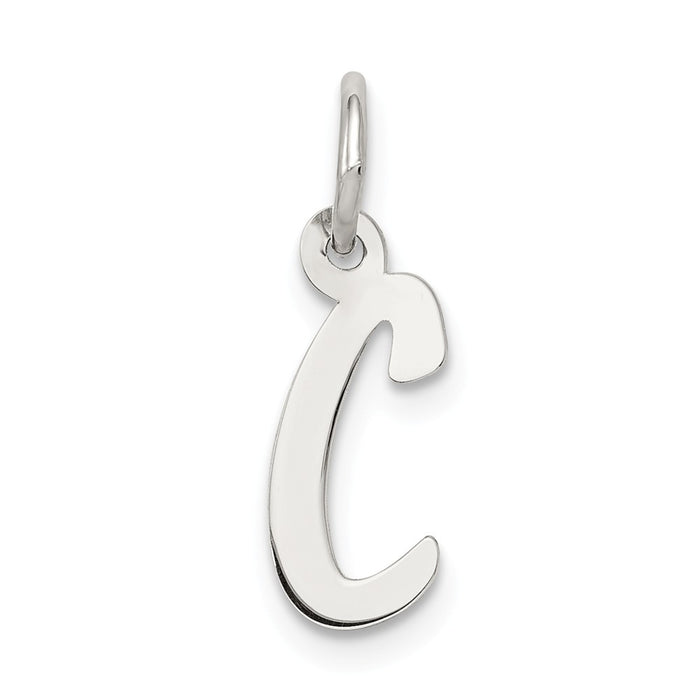 Million Charms 925 Sterling Silver Rhodium-Plated Small Alphabet Letter Initial C Charm