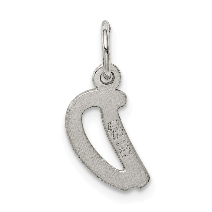 Million Charms 925 Sterling Silver Rhodium-Plated Small Alphabet Letter Initial D Charm