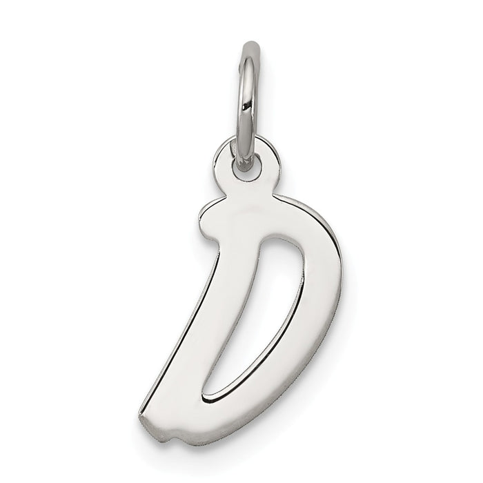 Million Charms 925 Sterling Silver Rhodium-Plated Small Alphabet Letter Initial D Charm