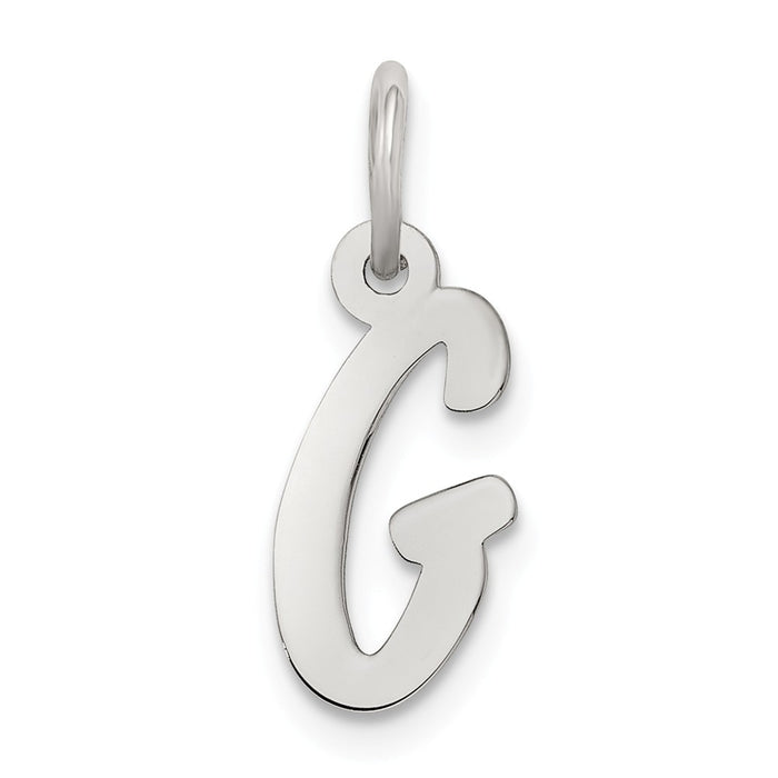 Million Charms 925 Sterling Silver Rhodium-Plated Small Alphabet Letter Initial G Charm