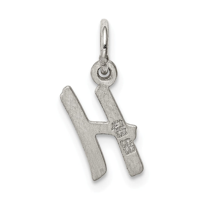 Million Charms 925 Sterling Silver Rhodium-Plated Small Alphabet Letter Initial H Charm