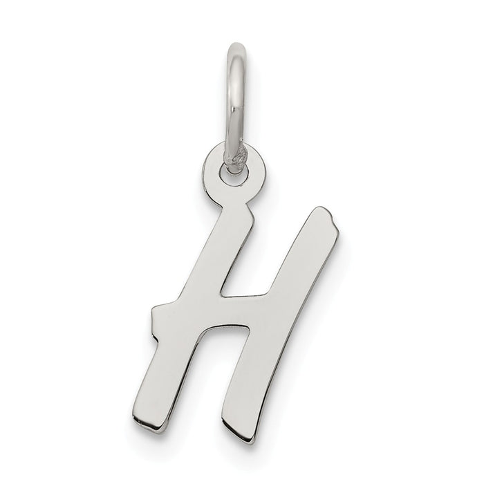 Million Charms 925 Sterling Silver Rhodium-Plated Small Alphabet Letter Initial H Charm