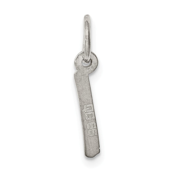 Million Charms 925 Sterling Silver Rhodium-Plated Small Alphabet Letter Initial I Charm