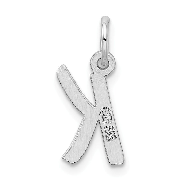 Million Charms 925 Sterling Silver Rhodium-Plated Small Alphabet Letter Initial K Charm