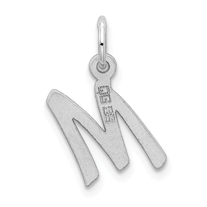 Million Charms 925 Sterling Silver Rhodium-Plated Small Alphabet Letter Initial M Charm