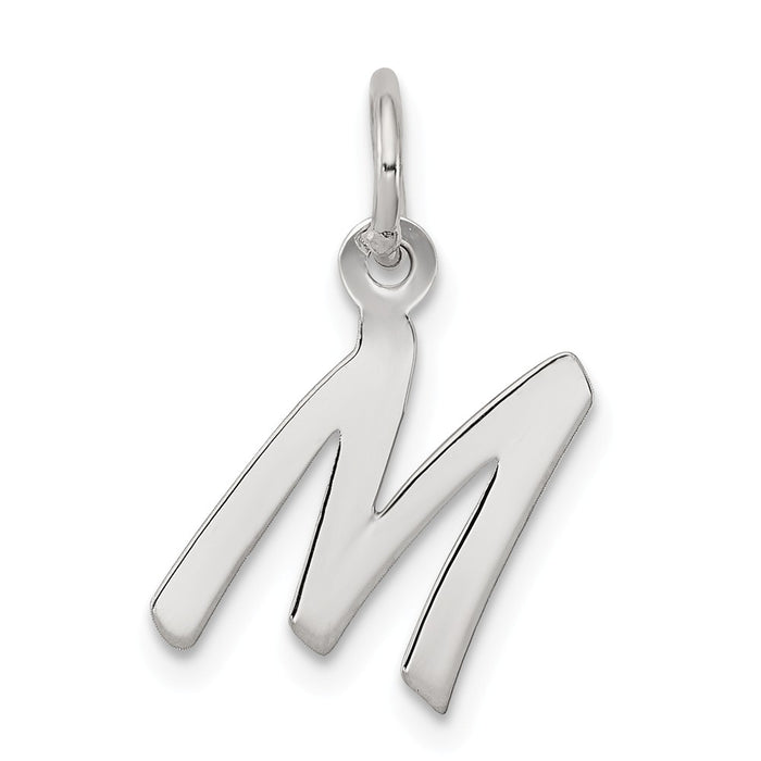 Million Charms 925 Sterling Silver Rhodium-Plated Small Alphabet Letter Initial M Charm