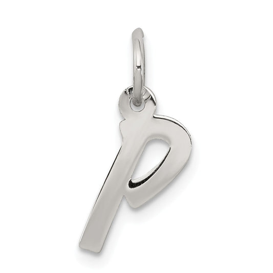 Million Charms 925 Sterling Silver Rhodium-Plated Small Alphabet Letter Initial P Charm
