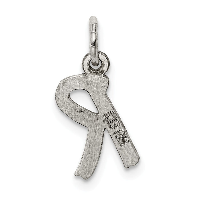 Million Charms 925 Sterling Silver Rhodium-Plated Small Alphabet Letter Initial R Charm