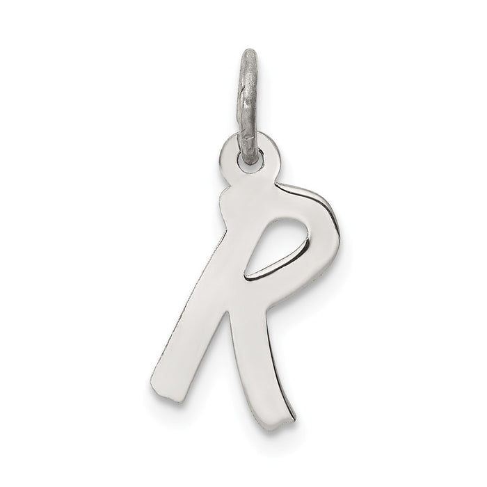 Million Charms 925 Sterling Silver Rhodium-Plated Small Alphabet Letter Initial R Charm