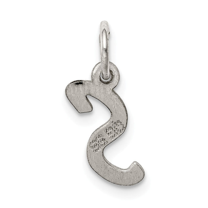 Million Charms 925 Sterling Silver Rhodium-Plated Small Alphabet Letter Initial S Charm