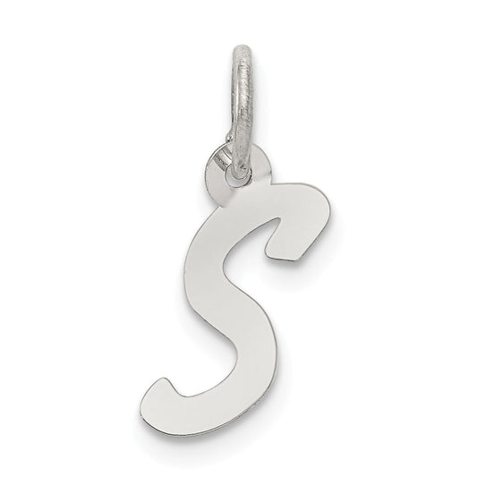 Million Charms 925 Sterling Silver Rhodium-Plated Small Alphabet Letter Initial S Charm