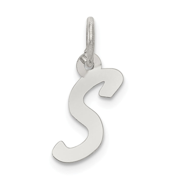 Million Charms 925 Sterling Silver Rhodium-Plated Small Alphabet Letter Initial S Charm