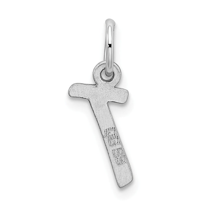 Million Charms 925 Sterling Silver Rhodium-Plated Small Alphabet Letter Initial T Charm