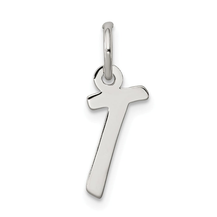 Million Charms 925 Sterling Silver Rhodium-Plated Small Alphabet Letter Initial T Charm