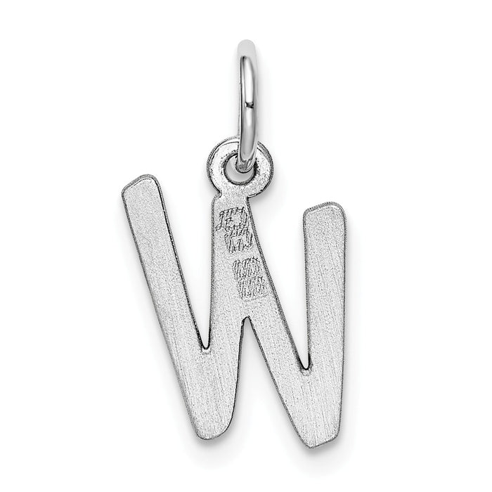 Million Charms 925 Sterling Silver Rhodium-Plated Small Alphabet Letter Initial W Charm