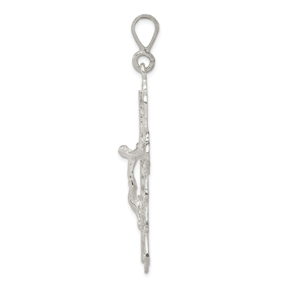 Million Charms 925 Sterling Silver Diamond-Cut Relgious Crucifix Pendant