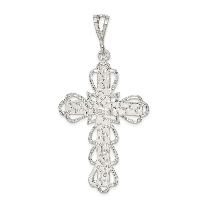 Million Charms 925 Sterling Silver Diamond-Cut Relgious Crucifix Pendant