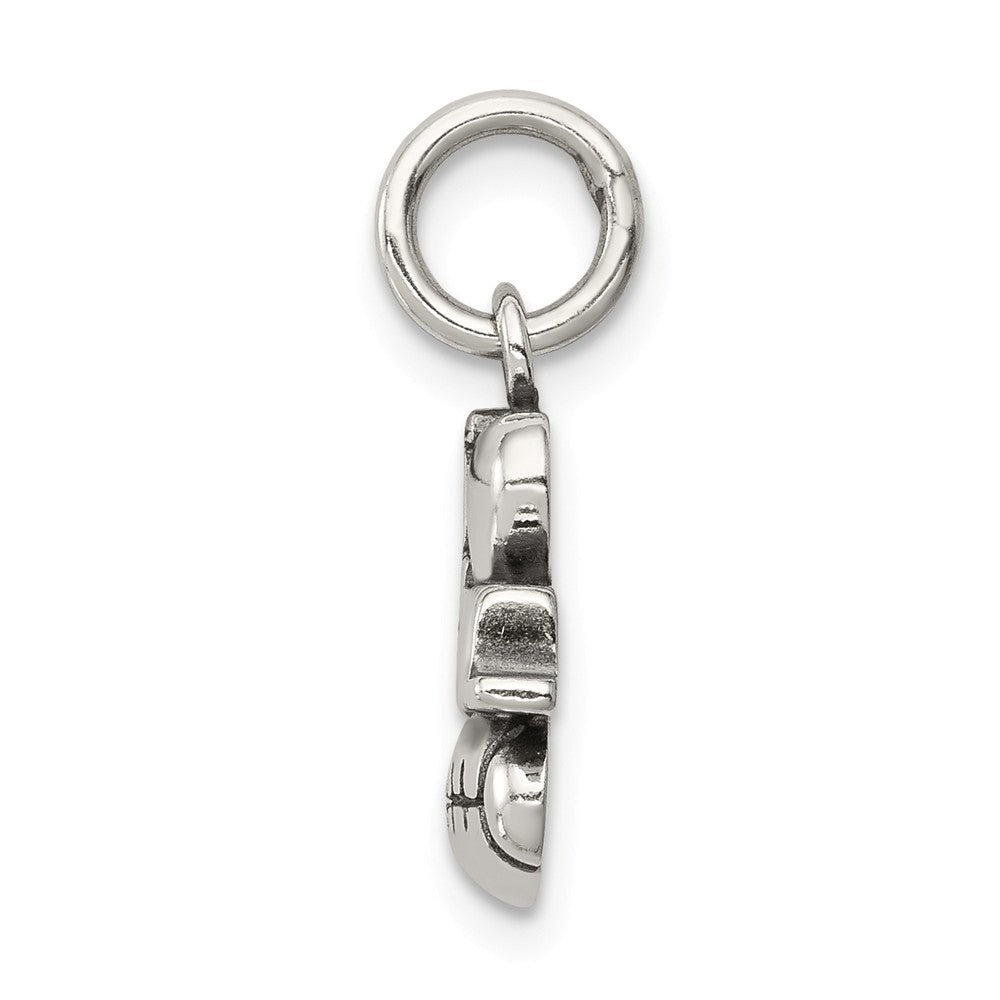 Million Charms 925 Sterling Silver Antique I (Heart) Sports Football Charm