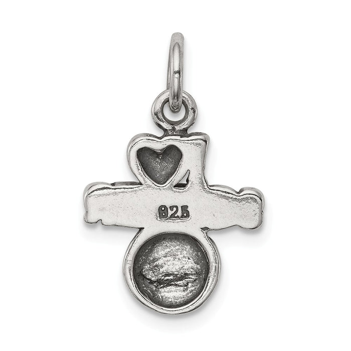 Million Charms 925 Sterling Silver Antique I (Heart) Sports Soccer Charm